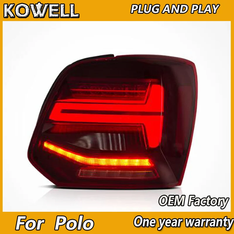 

Задние светодиодные фонари KOWELL для vw POLO 2006 2007-2016, ДХО, тормоз, стоянка, динамический сигнал поворота