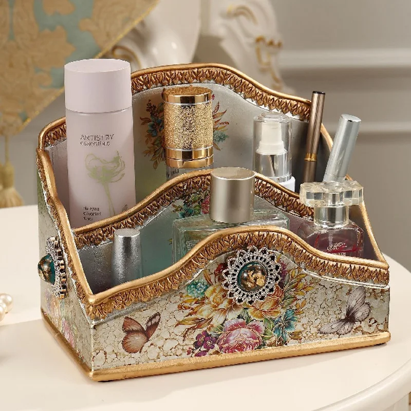 

Cover dresser finishing box creative multifunctional tissue box ornaments cosmetic storage box European large desktop