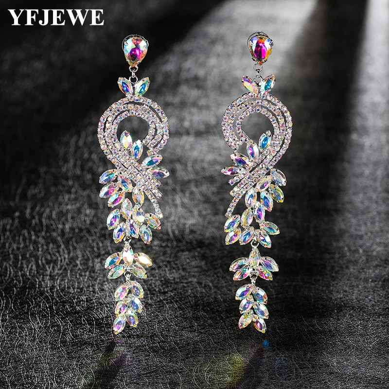 YFJEWE 2018 Latest Chic Multicolor Crystal  Dangle Earrings Party Drop Earrings for Women Fashion Jewelry E522