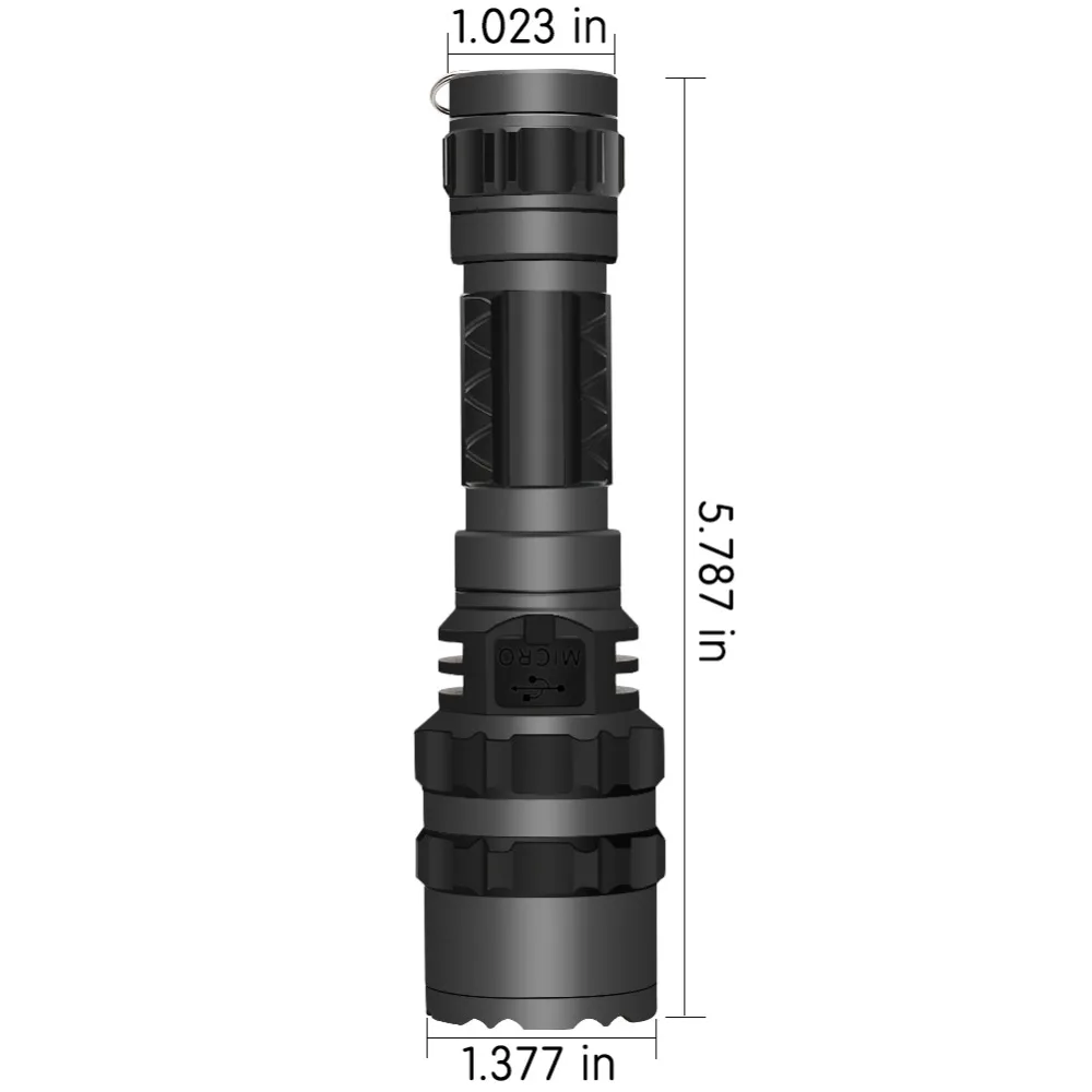 PANYUE Newest USB Rechargable Flashlight 1000 Lumens Flashlight LED XM-L2 Torch Flash Light Lamp Lighting With USB Charger Cable