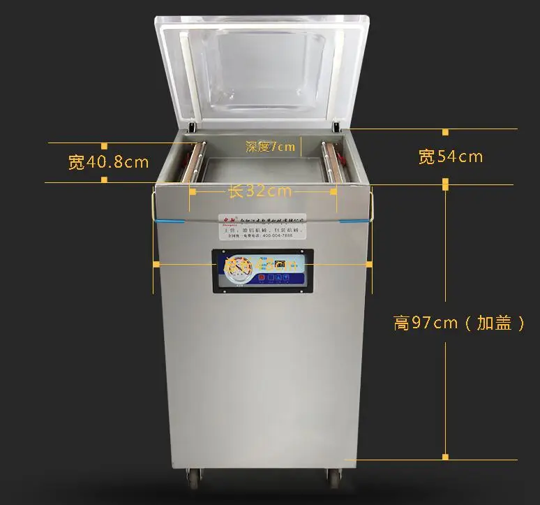 ZF-408 stainless steel vacuum sealing machine dry-wet commercial food vacuum package packing sealer sealing machine