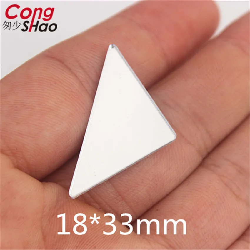 18*33mm 20pcs Top Quality Triangles coffee mirror Hot fix Acrylic rhinestones flatback Stone crystal for DIY Costume trim ZZ3001