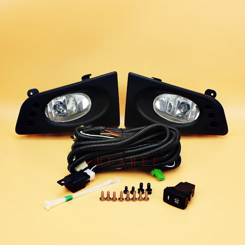 

For Honda Fit /Jazz G Type 2008 2009 2010 2011 RHD Bumper Fog Lights Assembly Aftermarket Fog Lamp w/Bulb H11 Switch Wire Bezel