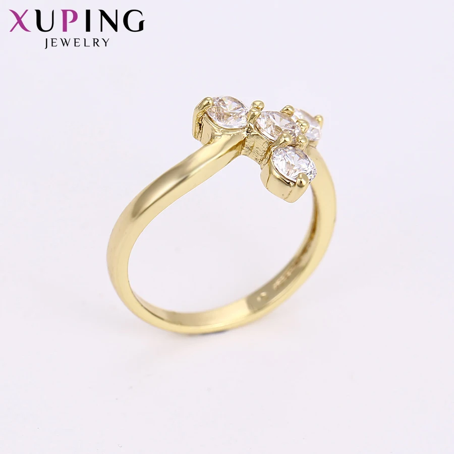 Xuping Fashion Popular Design Charm Style for Women Light Yellow Gold Color Plated Rings for Valentine\'s Day 14215