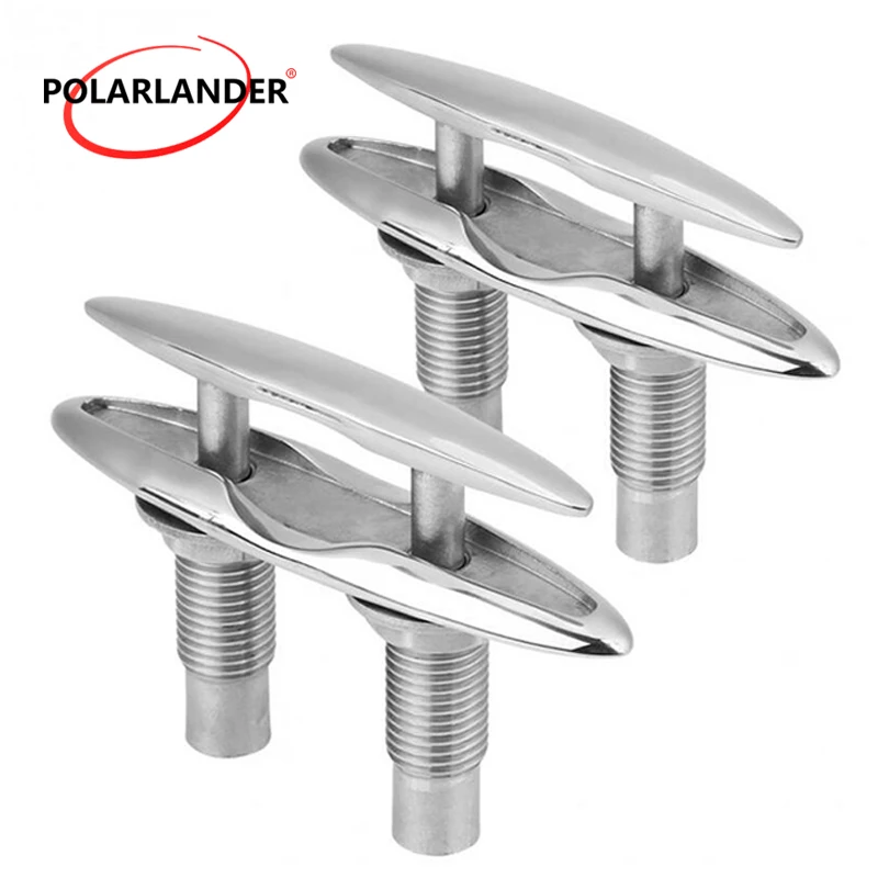 Double-Deck  125mm Stainless Steel  Cable Bolt  Marine Neat Cleat Bollard Accessories Push-Pull Mooring Dock  5 Inch Hardware