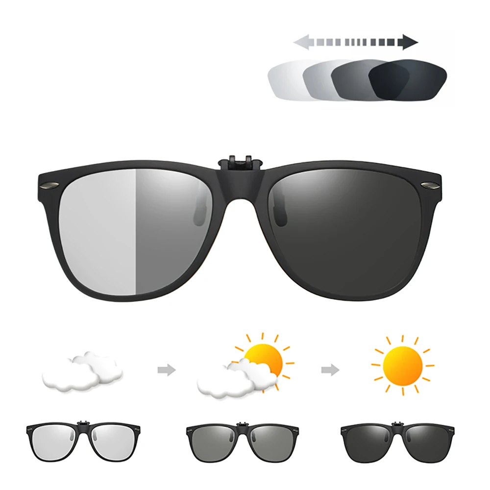 VIVIBEE Herren Photochrome Polarisierte Clip-On Sonnenbrille mit Klappmechanismus für Damen, Fahrer-Sonnenbrille mit Clips, Trendprodukt 2026 – Detail 4