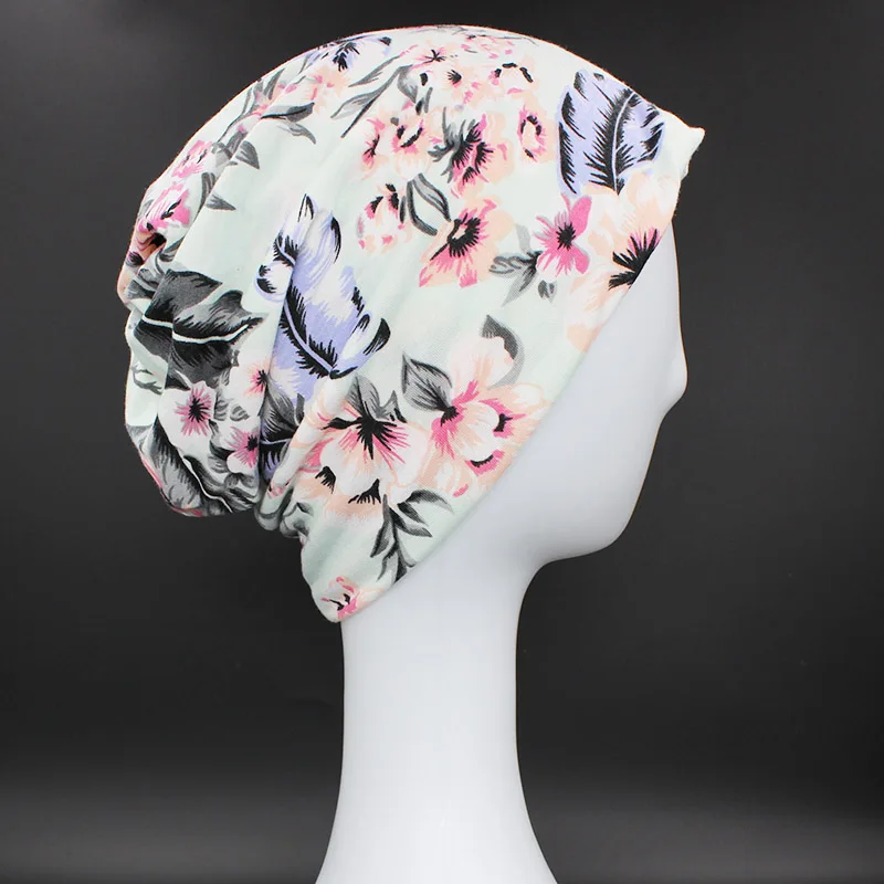 LOVINGSHA Autumn Winter Dual-use Floral Design Hat For Ladies thin Skullies And Beanies Girl Scarf Women Face Mask Female HT118