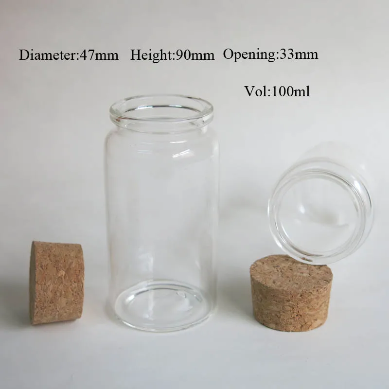 25 x 100ml Empty Glass Bottle with Wooden Cork Wishing Cork Stoppered Bottle Glass Jar Uused for Storage Craft Glass Container