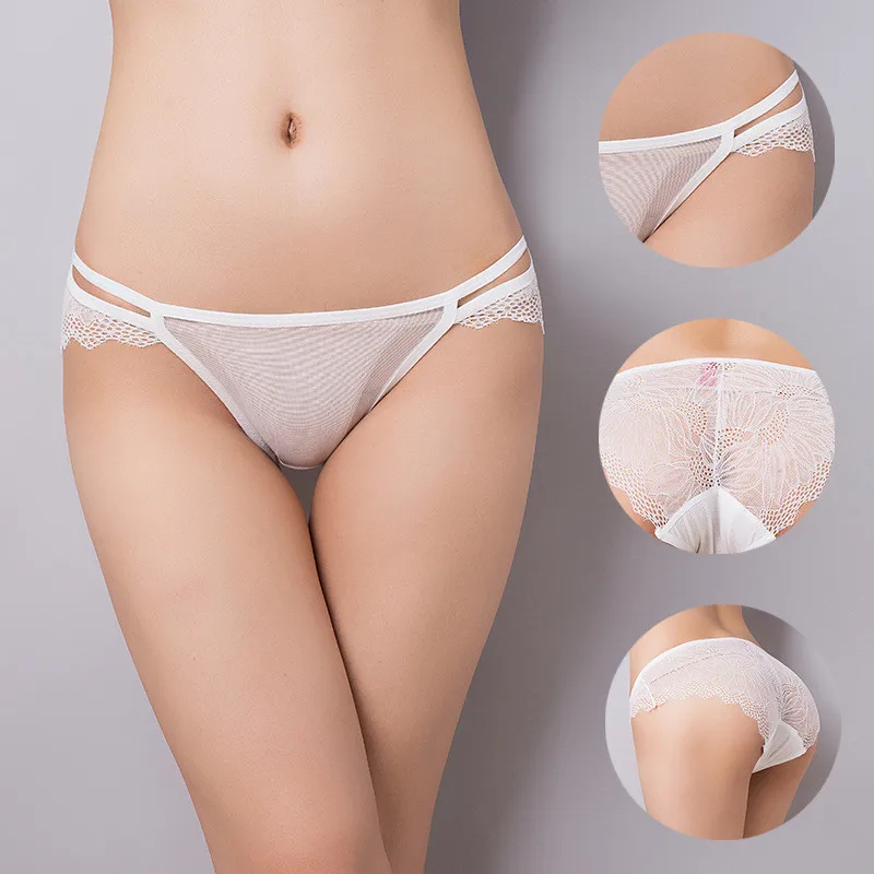 New 3Pcs/lot Sexy lingerie Transparent Panties Girl Underwear Lovely Teenage Girl Panties Briefs For Kids Children Clothing