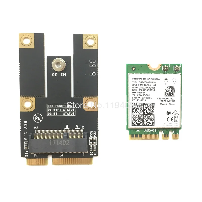 Neuer ngff m.2 schlüssel ein wifi bluetooth karte zu mini pci-e konverter adapter für 7260 7265 8260 8265 9260 9560 ax200