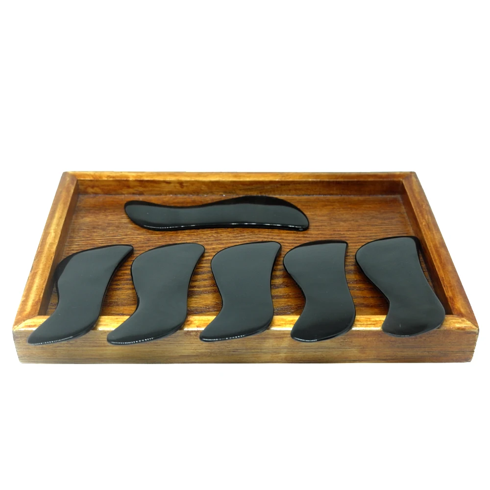 Good quality! Massage Tool body meridian Guasha board Buffalo Horn/Scrapping plate scraper V-line slimming