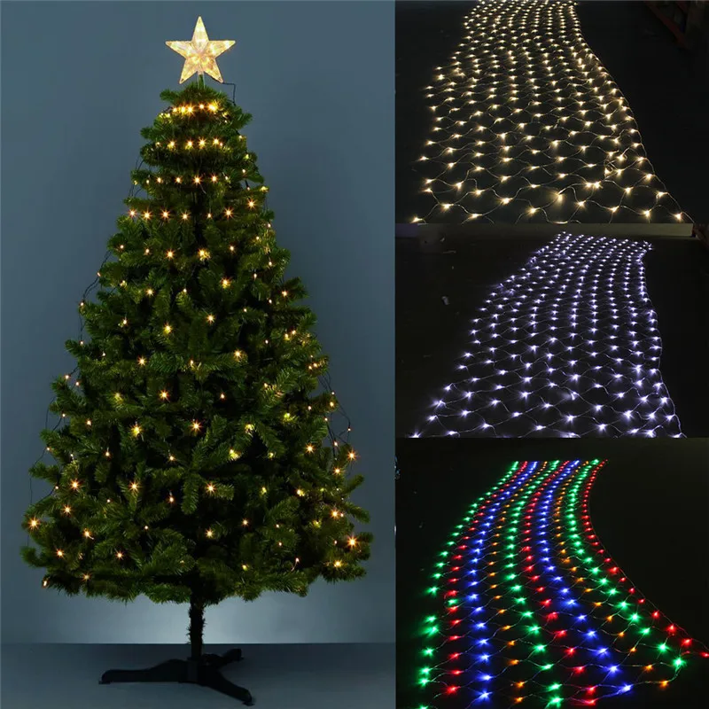 1.5MX1.5M 96 LED Home Outdoor Holiday Christmas Xmas Decorative Wedding Net Mesh String Fairy Curtain Garlands Strip Party Light