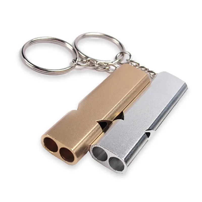 Alloy Aluminum Keychain SOS Emergency Survival Loud Whistle Camping Hiking Tools