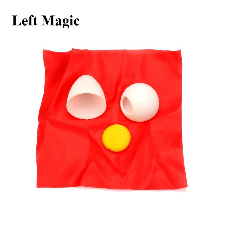 1set Silk To Egg (with Yolk) Magic TricksAppear Egg Magia Close Up Stage GimmickProps Funny toys for Children