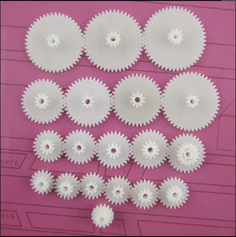 Ensemble d'engrenages en plastique généraux, 19 pièces/lot, décélération à Double pont, pièces de voiture jouet de Transmission à monter soi-même