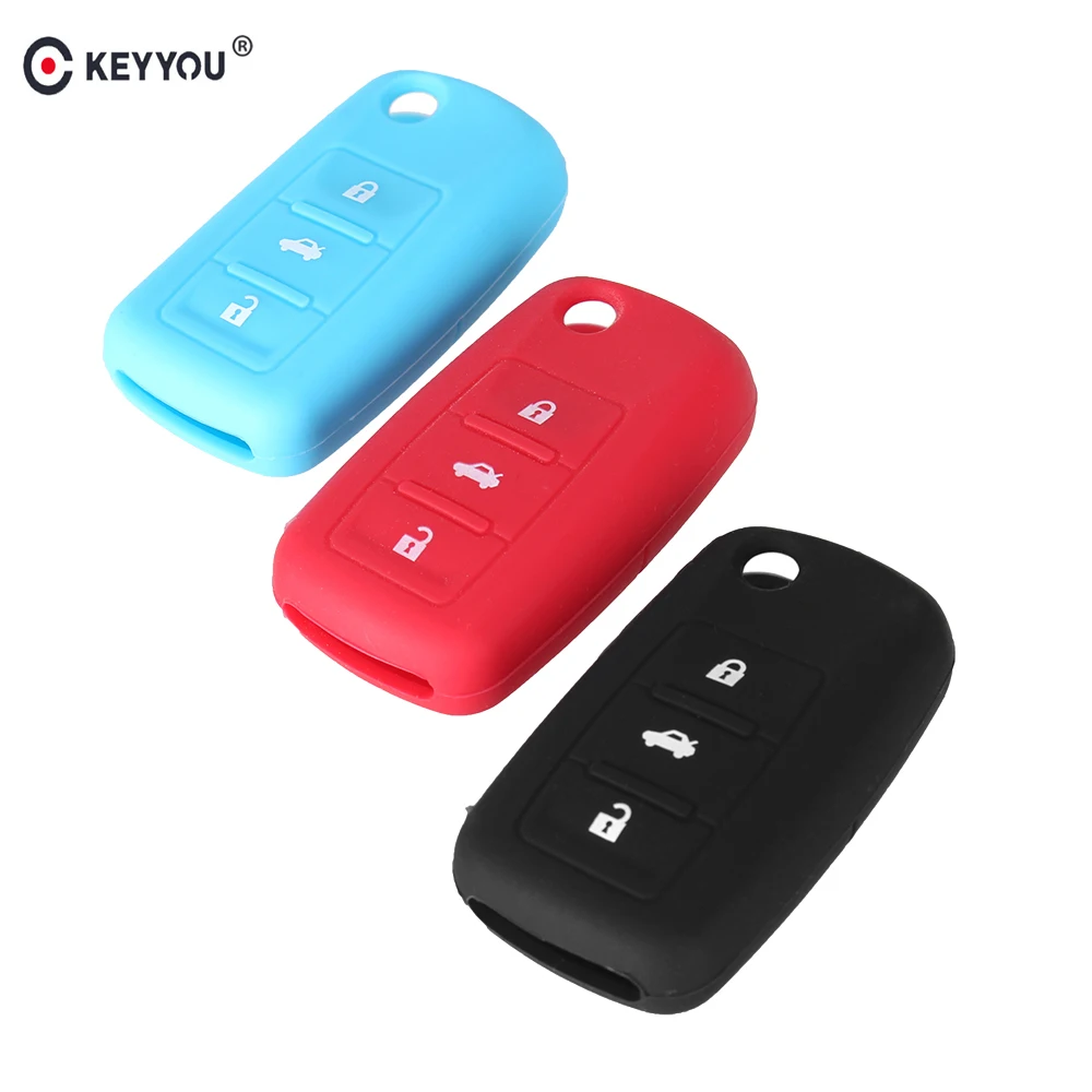 KEYYOU Hot Silicone Key Case Fob 3 Buttons For VW Volkswagen Golf Jetta Polo Beetle Passat Rabbit MK4 MK5 5 R32 Car Key Cover