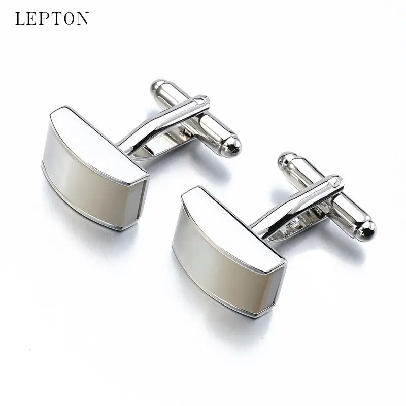 Lepton Jewelry Shell Cufflinks For Mens French Shirt Cuffs Cufflink High Quality Gift Party Gemelos Wedding Shirt Cuff links