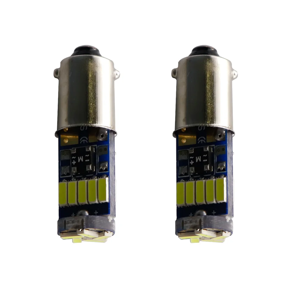 100pcs BA9S 15 smd 4014 t4w Car LED bulbs interior Lights 3886X H6W 363Car Light Source parking dome Lamp lights 12V White