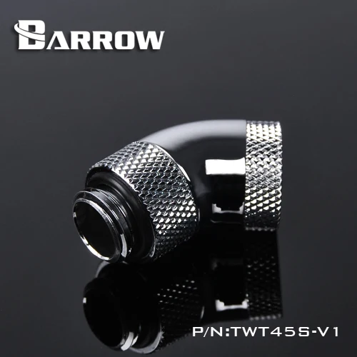 Barrow Black White Silver G1 / 4 thread 45 degrees two Rotary Fitting Adapter Rotating 45 degree water cooling Adapter TWT45S-V1