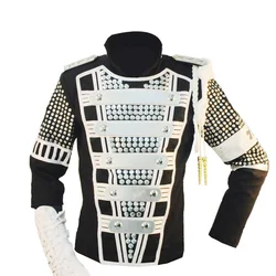Halloween Jacket Michael Jackson Rivet Punk England Military Teaser Handmade