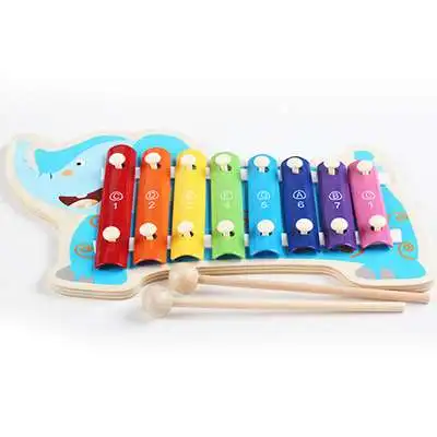 ロッドベル金属木のおもちゃ楽器漫画ドラッグ木製ピアノベビーハンド子供キッズ知育玩具幼児演奏