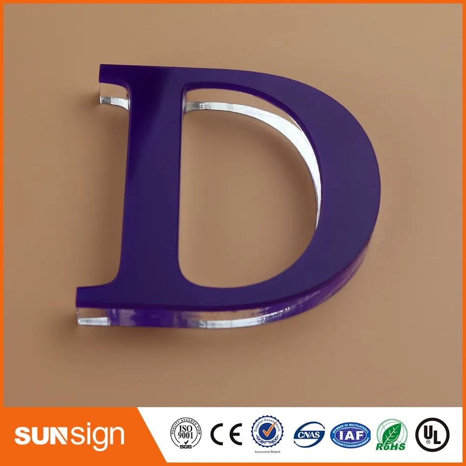 Groothandel 3d Signage Display Lucite Acryl Brief Teken