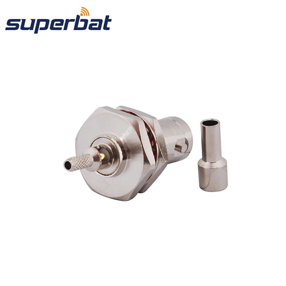 Superbat BNC Waterproof Crimp Female with Bulkhead O-ring RF Connector for Coaxial Cable RG179,RG174,RG316,LMR100