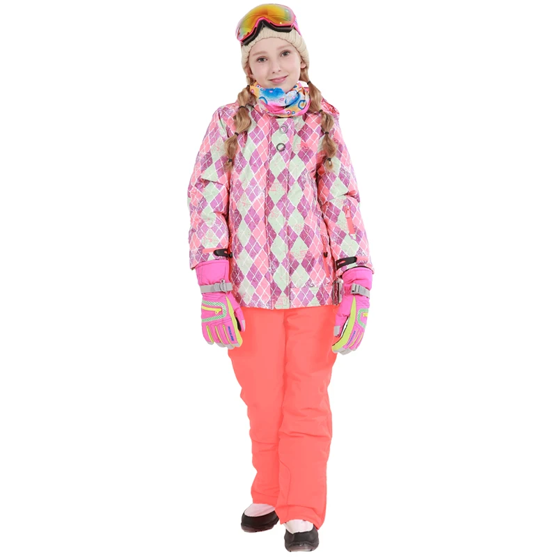 Free Shipping Winter Outdoor Children Clothing Set Windproof Ski Jackets + Pants Kids Snow Sets Warm Skiing Suit For Boys Girls