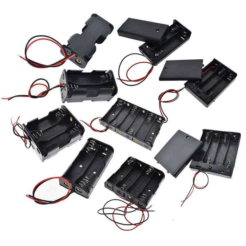 AA Rozmiar Power Battery Storage Case Box Holder Leads With 1 2 3 4 6 Slots Container Bag DIY Standard Batteries Charging Droship