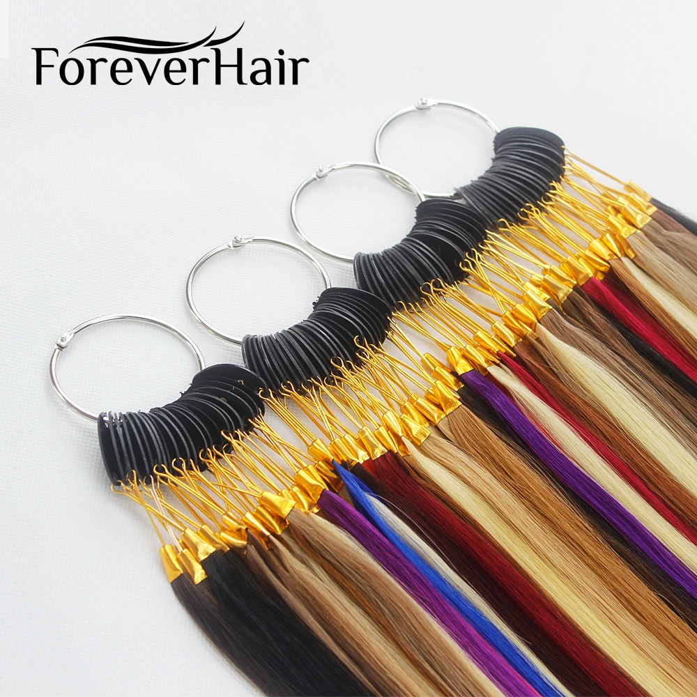 

Forever Hair 100% Remy Human Hair Color Rings/ Color Charts 32 Colors Available Can Be Dyed For Salon Sample Free Shipping