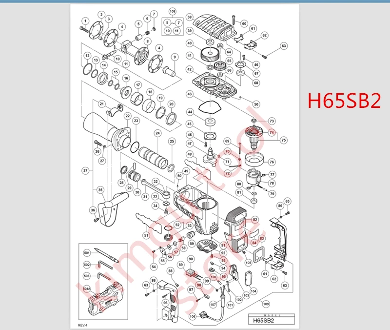 AC 220V-230V 9 teeth  Armatur Rotor Replace for Hitachi 360286E H65SB2 H65SD2 H65SD H70SD H70SA Anchor engine motor