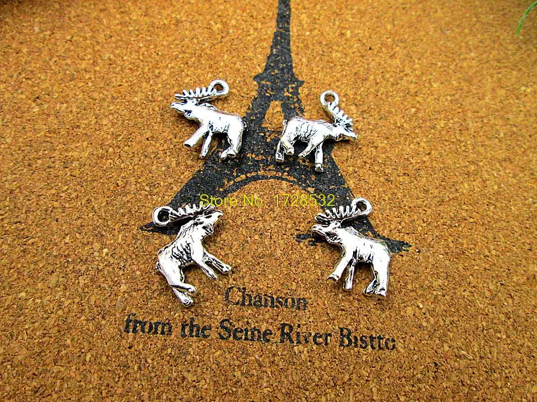 25pcs Moose charms silver tone  deer  charms pendants 22X22mm