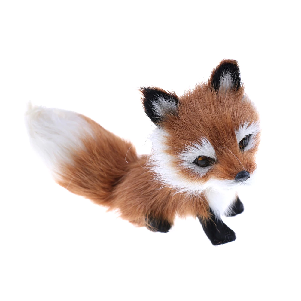 

Small simulation fox toy mini squatting fox model home decoration wedding birthday gift 12*6*8.5cm