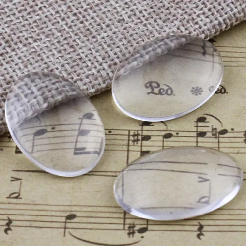 18x25mm Thickness:5mm Oval Flat Back Clear Glass Cabochon Dome Cameo Jewelry Finding 8pcs/lot (K02912)