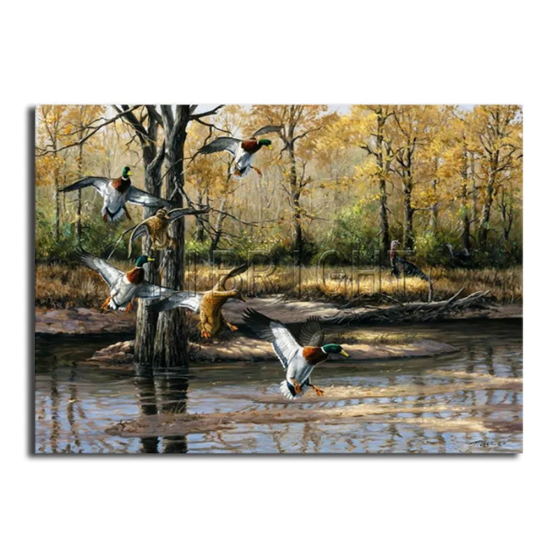 Autumn Landscape Mosaic Full Drill DiamondPainting Pasted Cross Stitch Living Room Decoration Home Diamond Embroidery wild duck