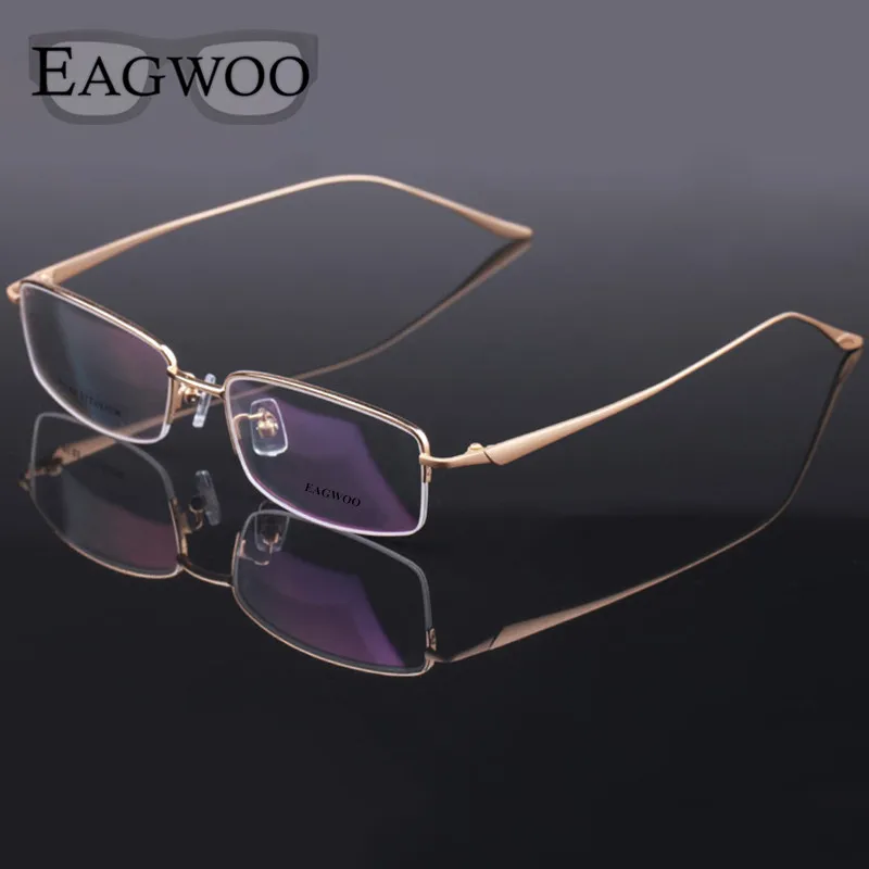 

Titanium Half Rim Optical Frame Prescription Spectacle Business Glasses For Men Super Light Eyeglasses Eyewear 890682