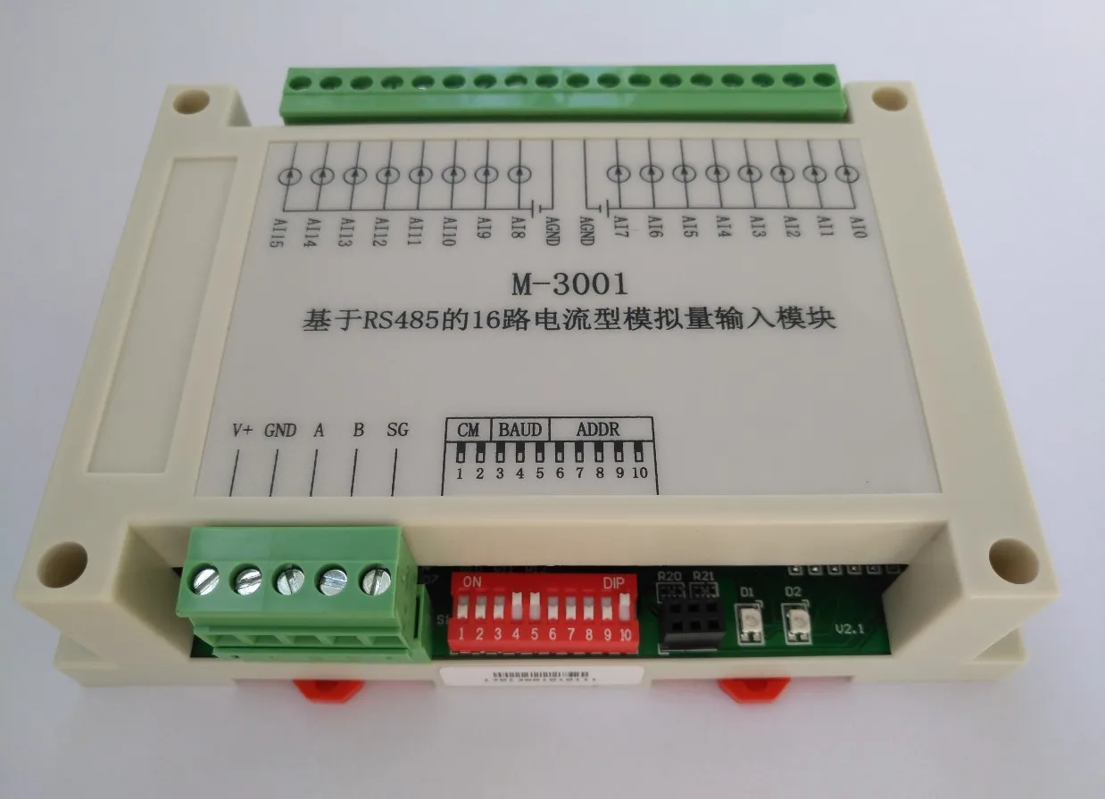 

RS485 Current Acquisition Module Modbus RTU Communication Board Card 16 Channel Analog Input