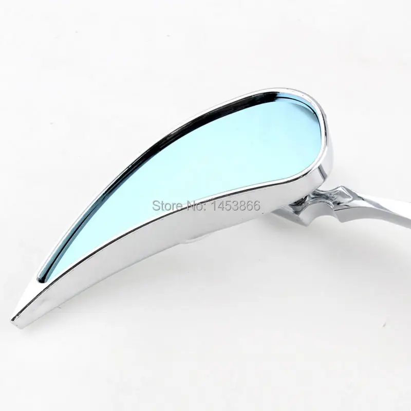 Motorcycle Chrome Teardrop Custom Rearview Side Mirrors 8mm 10mm Adapter For Harley Cruiser Chopper
