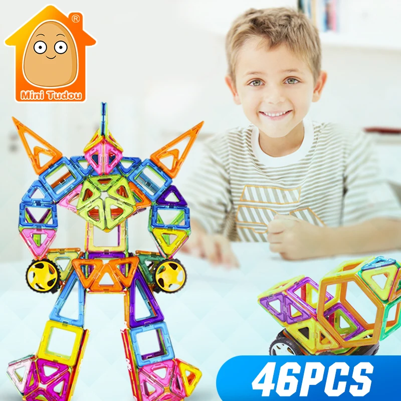 

46PCS Magnetic Constructor Blocks Building Bricks DIY Designer Magnet Educational Toys For Children