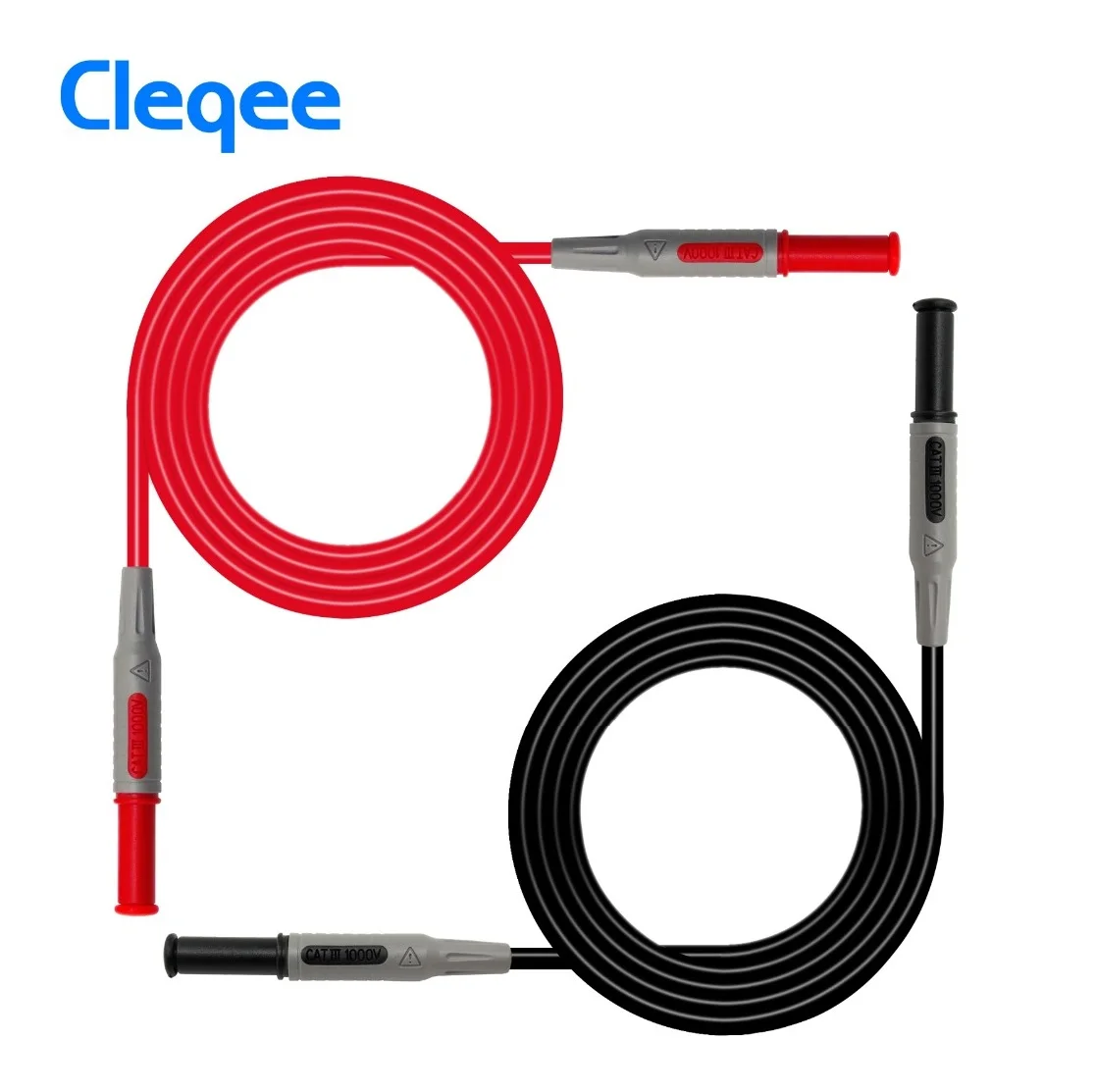 Cleqee P1032  p1033  Multimeter Test Cable Injection Molded 4mm Banana Plug Test Line Straight to Curved Test Cable