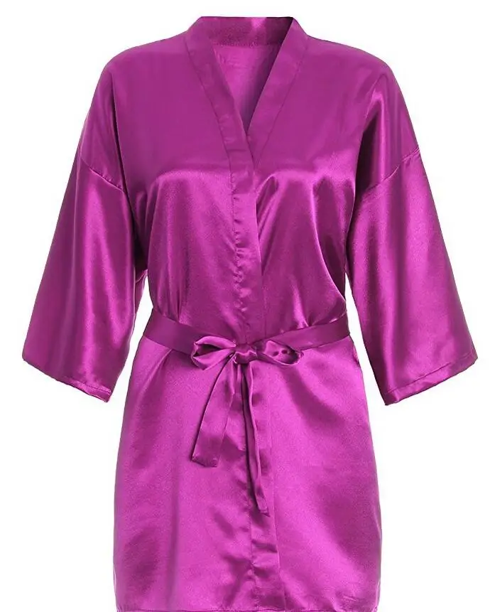 RB030 Sexy Large Size Sexy Satin Night Robe Lace Bathrobe Perfect Wedding Bride Bridesmaid Robes Dressing Gown For Women