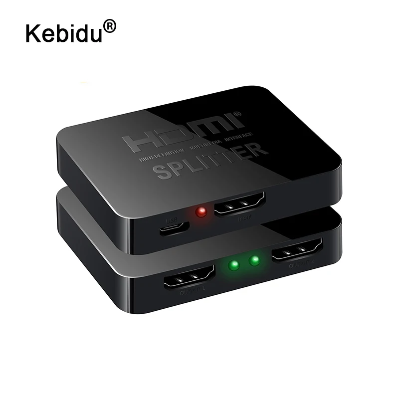 Kebidu 1 in 2 out 1080p 4K 1x2 HDCP striptizerka 3D Splitter wzmacniacz sygnału Audio wideo dystrybutor dla projektorów