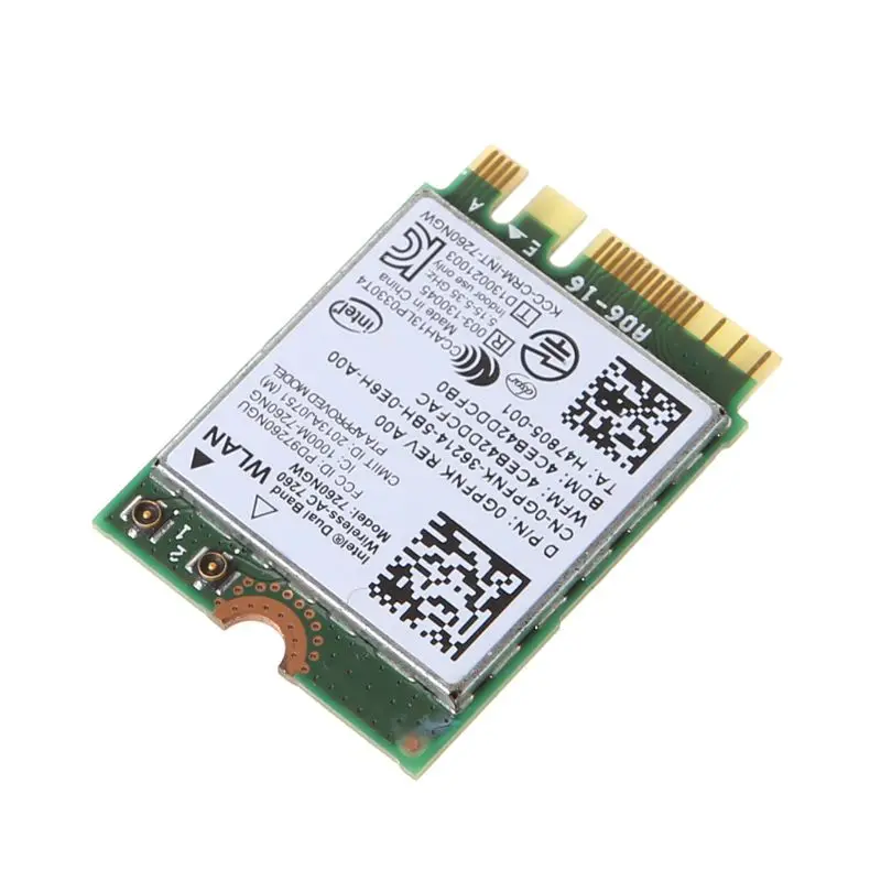 Dell Intel Dual Band Wireless-AC 7260 7260NGW NGFF M.2 Bluetooth WiFi Network Card