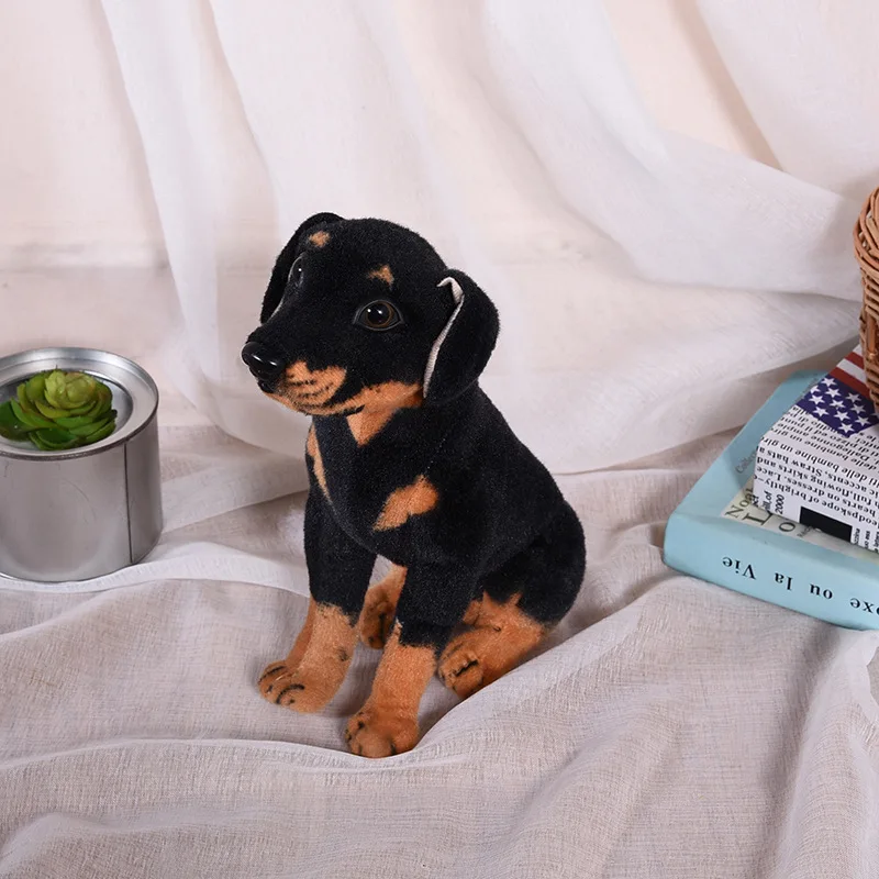 about 36cm squatting Rottweiler simulation dog plush toy soft doll birthday gift w1000