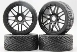 4pcs 1/8 Buggy Tire(Hunter) On Road Tyre 15% Reinforced Nylon Wheel (Black)fits for 1/8 Buggy GT XO-1 1/8 Tire 22067+26010