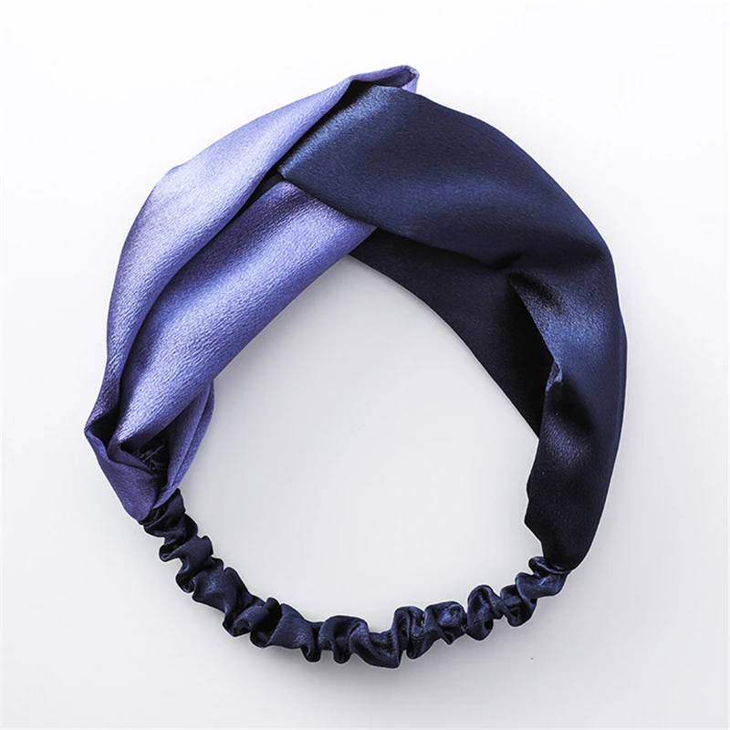 Fashion Women Faux Silk Solid Hairband Simple Elastic Hair Band Retro Cross Headbands Bandanas Satin Hair Rope Hair Accessories