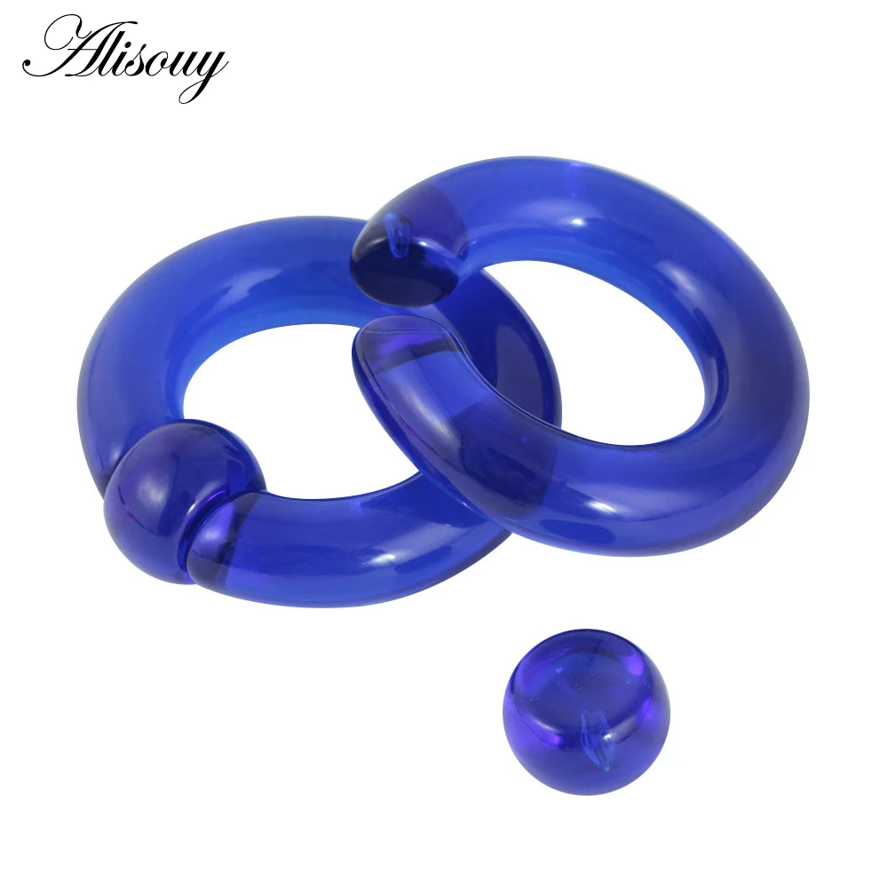 Alisouy 1PC Acrylic Captive Bead Rings Septum Clickers Ear Plugs Tunnel Expanders Body Jewelry Nipple Piercings Segment Rings