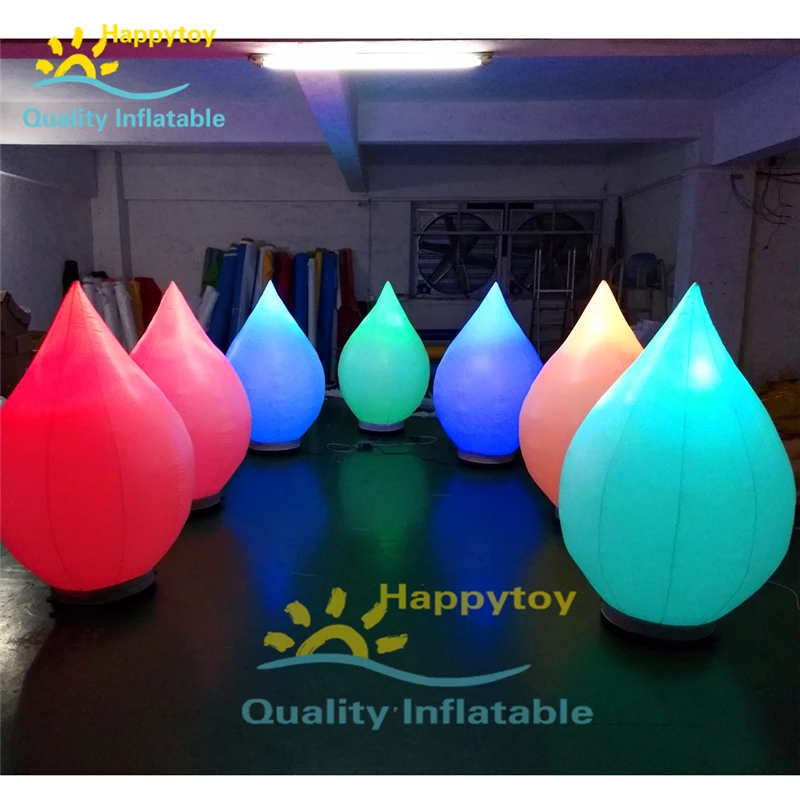 New Design Color Changing Inflatable Led Lighting Water Droplets, Inflatable Led Flashing Balloon For Room Decoration