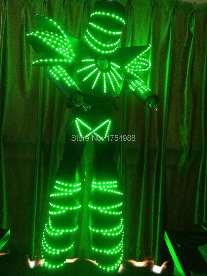 Night Clubs Event Party Supplies rgb colour change LED Luminous robot costume David Guetta robot suits KRYOMAN led Robot