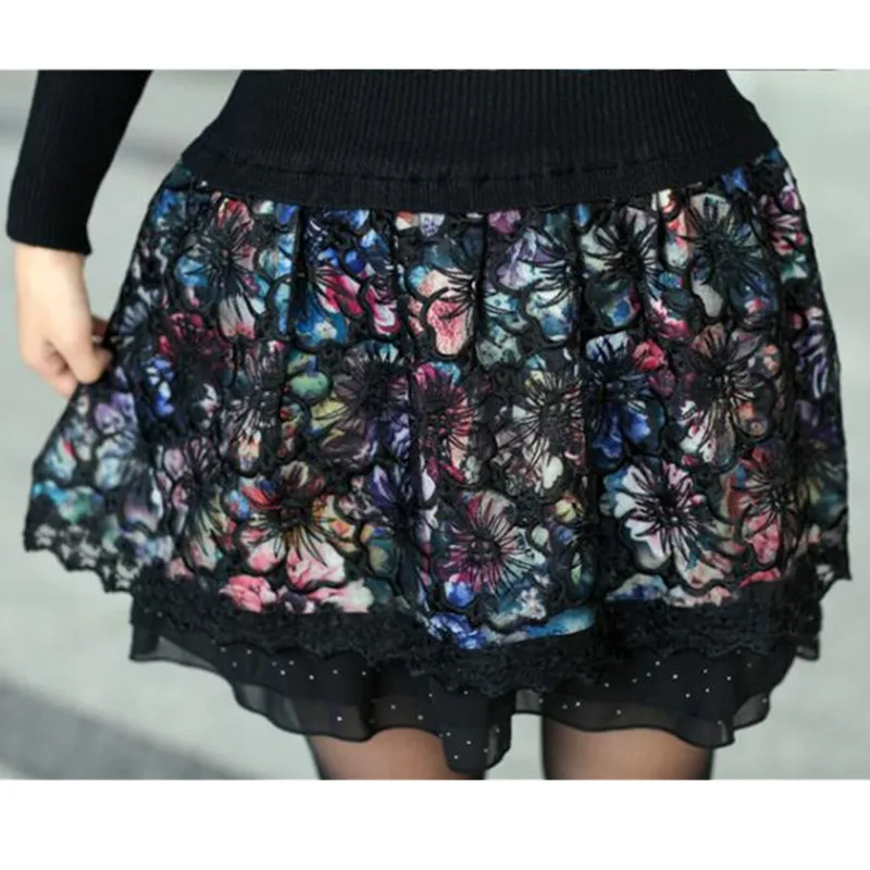 Knit Sweater Dress Women\'s 2022 Autumn Winter New Lace Stitching Fake Two Pieces Mini Dress Diamond Slim Female Pullover Tops